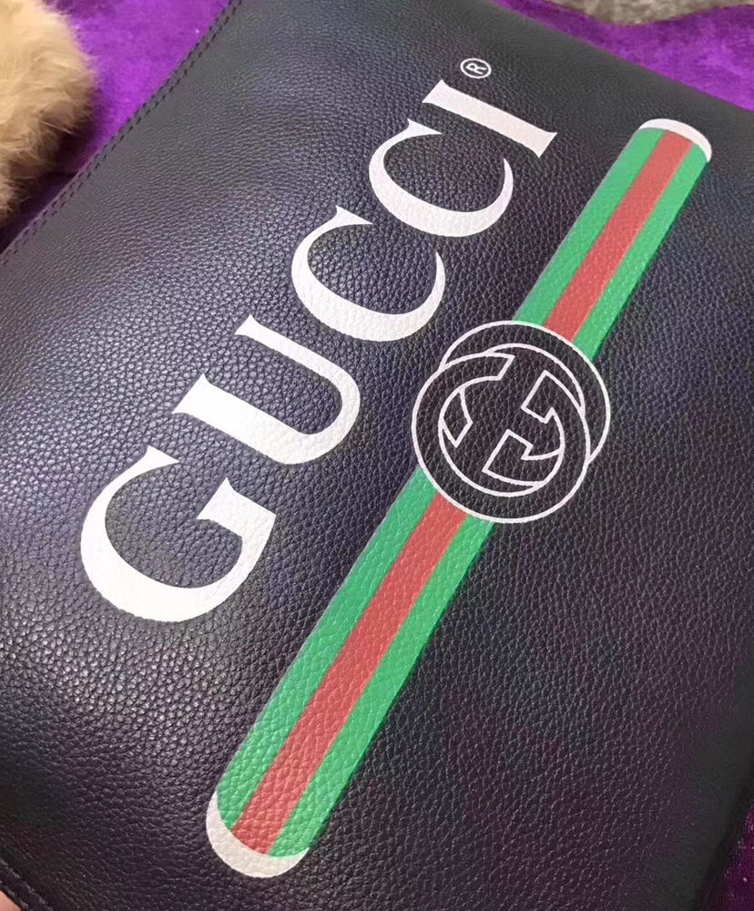 Gucci Print leather medium portfolio 500981 Black - Image 4