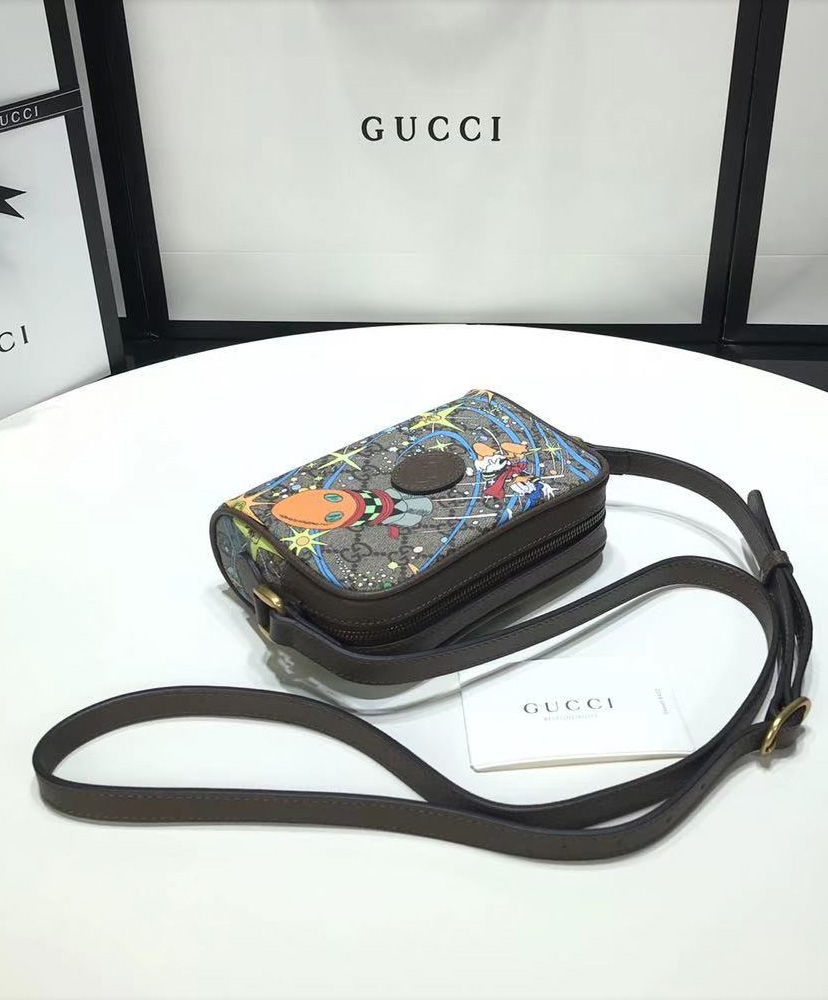 Gucci x Disney Donald Duck mini shoulder bag Dark Coffee - Replica Bags ...