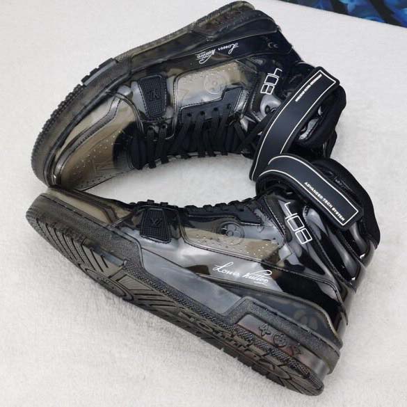 LV Trainer High Top Sneaker Black - Image 6