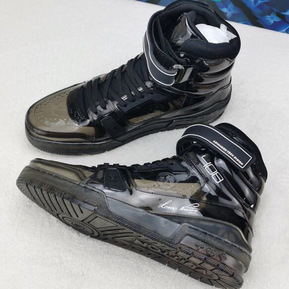 LV Trainer High Top Sneaker Black - Image 5