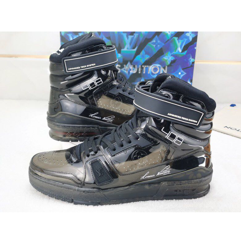 LV Trainer High Top Sneaker Black - Image 4