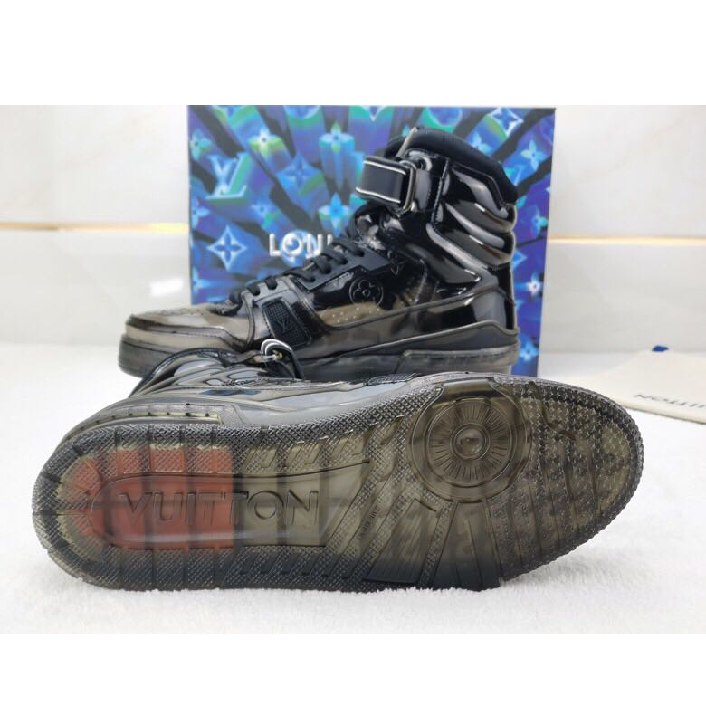 LV Trainer High Top Sneaker Black - Image 3