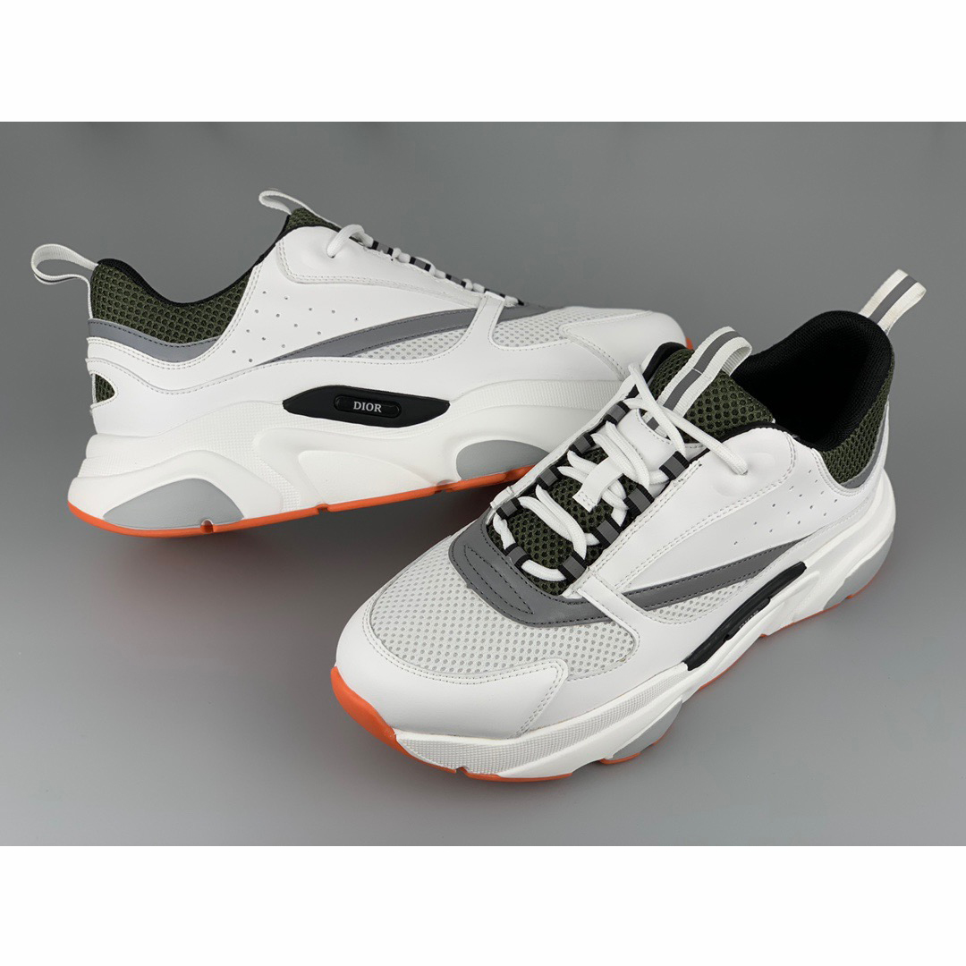 b22 sneaker white calfskin with pink and white technical mesh
