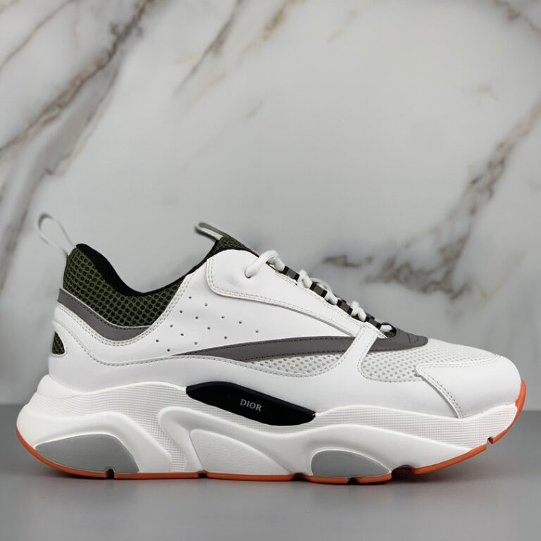 b22 sneaker white calfskin with pink and white technical mesh