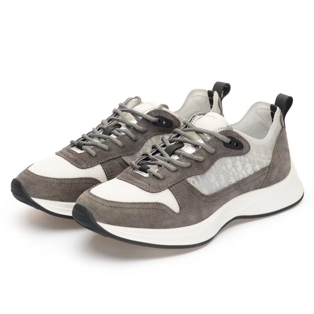 B25 Runner Sneaker in Oblique Gray Suede - AlimorLuxury