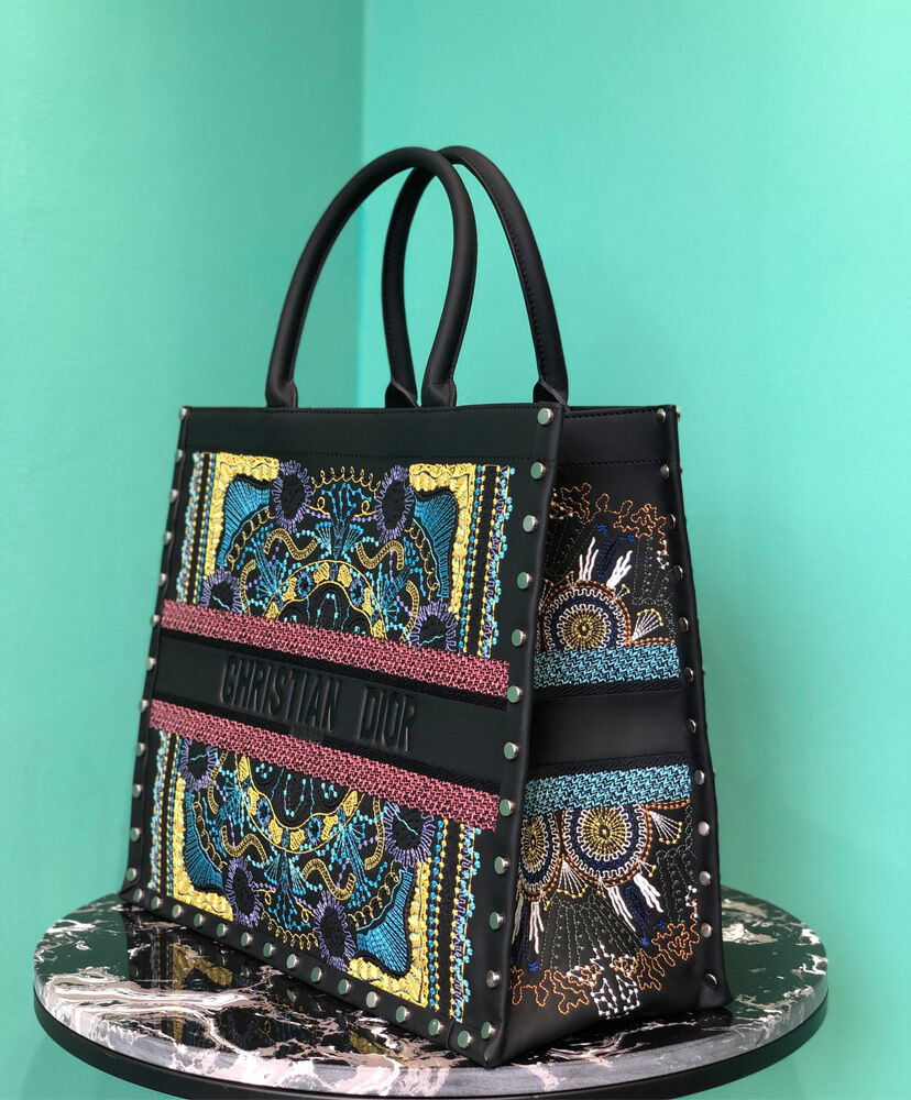 Christian Dior Book Tote Bag Black - Image 3