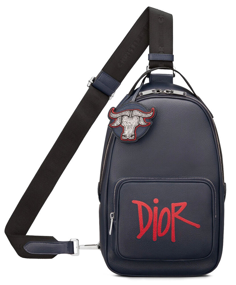 Christian Dior And Shawn Backpackshaped Crossbody Bag Dark Blue