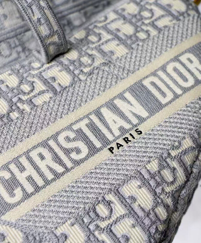 Christian Dior Saddle Original Oblique Embroidered Canvas Bag Gray - Image 8