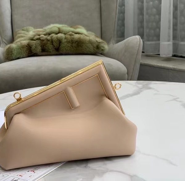 Fendi First Small Beige leather Bag