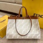 Fendi Peekaboo X-Tote White canvas bag
