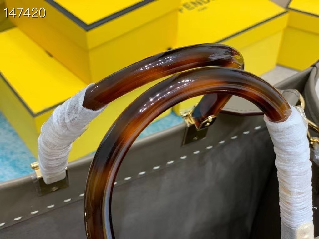 Fendi Sunshine Grey Medium Shopper Bag - Image 8