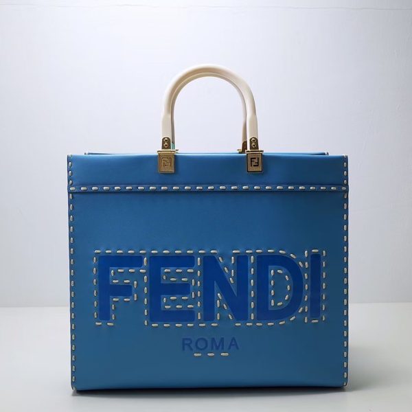 Fendi Sunshine Medium Blue shopper Bag