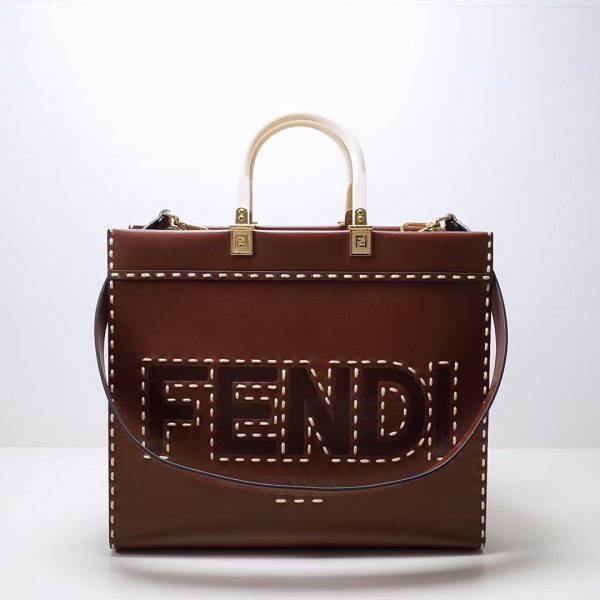 Fendi Sunshine Medium Dark Brown shopper purse