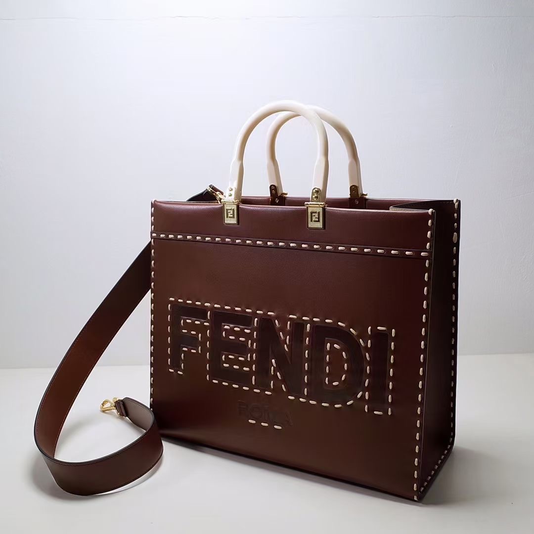 Fendi Sunshine Medium Dark Brown shopper purse - Image 3