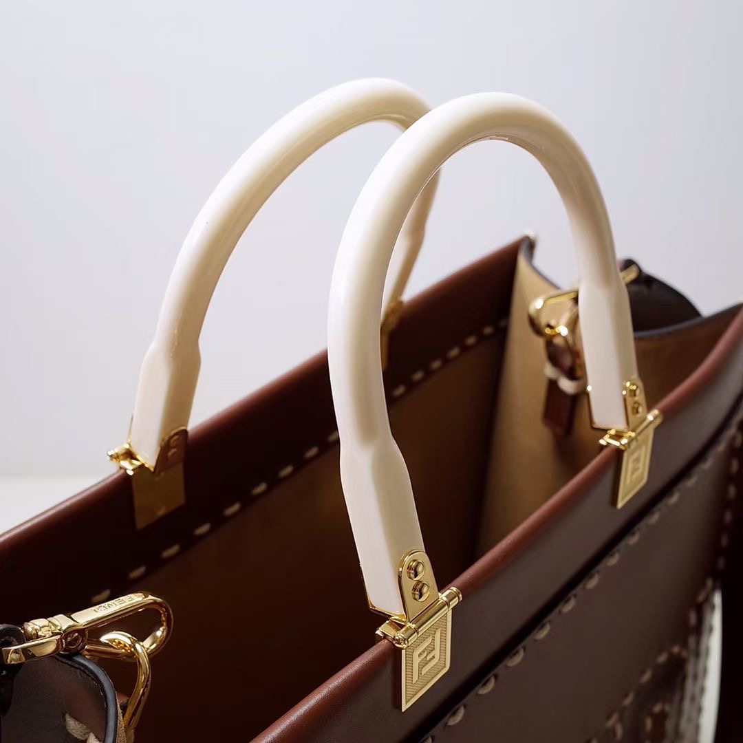 Fendi Sunshine Medium Dark Brown shopper purse - Image 7