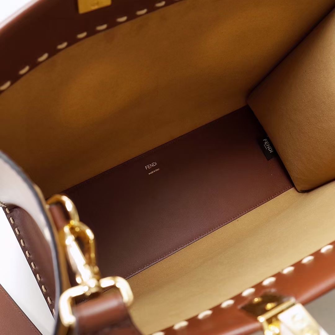 Fendi Sunshine Medium Dark Brown shopper purse - Image 9