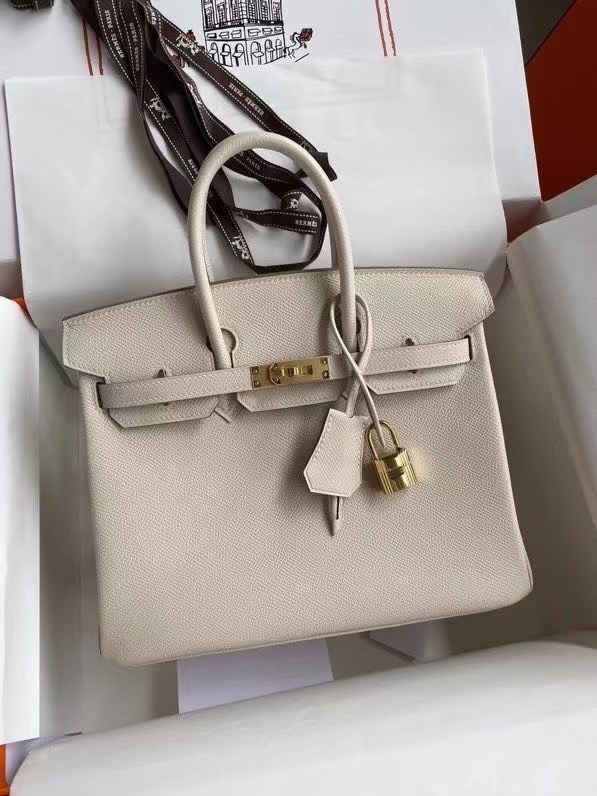 Hermes Birkin ivory white Epsom Leather 25 Bag - Replica Bags and Shoes ...
