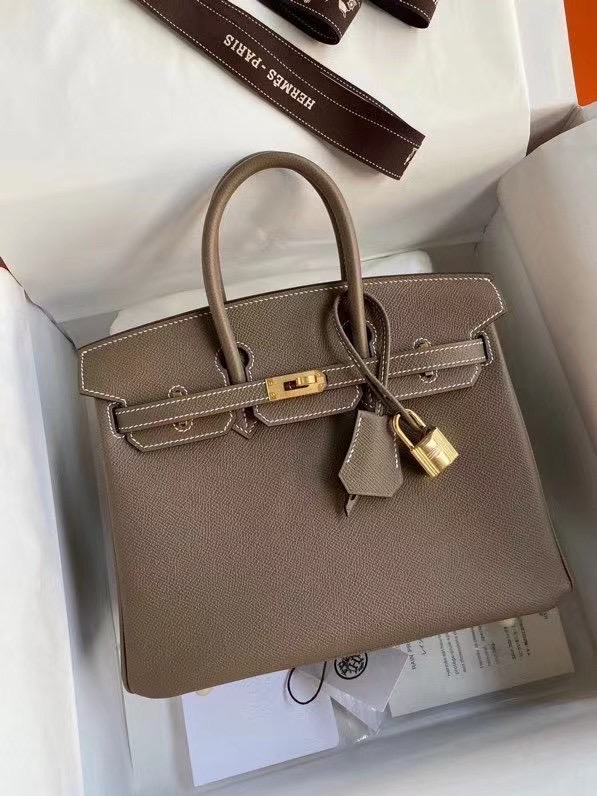 Hermes Birkin Taupe Brown Epsom Leather 25 Bag - Replica Bags and Shoes ...