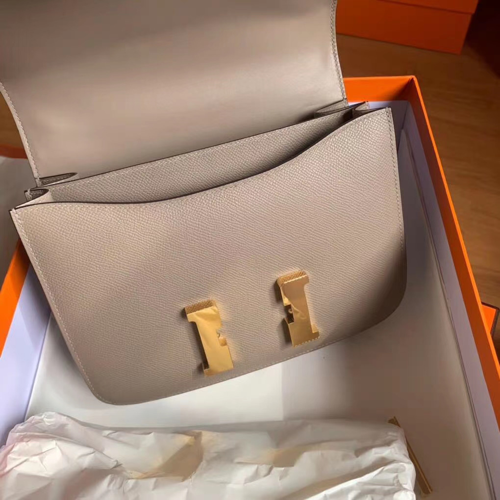 Hermes Taupe Brown Atoll Epsom Constance 24cm - Image 4