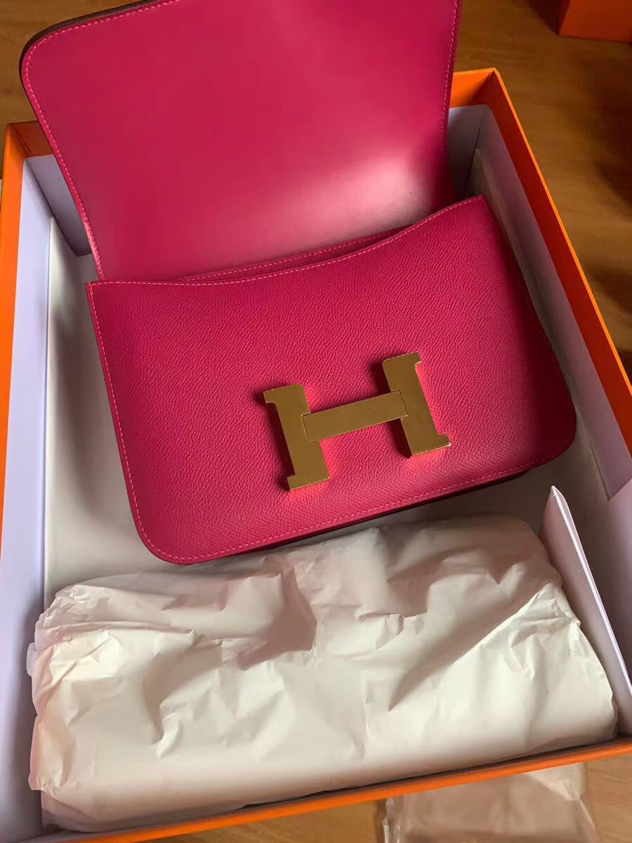 Hermes Red Atoll Epsom Constance 24cm - Image 3