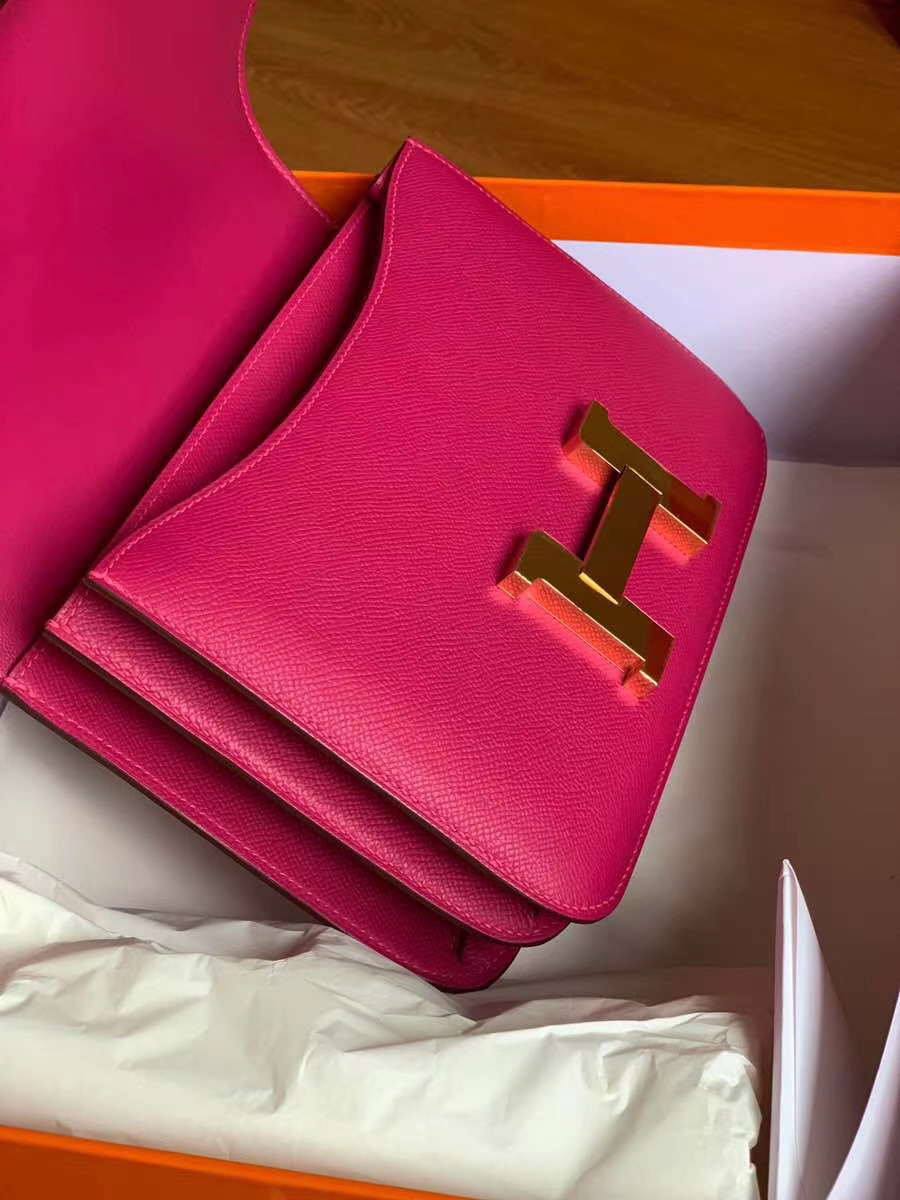 Hermes Red Atoll Epsom Constance 24cm - Image 4