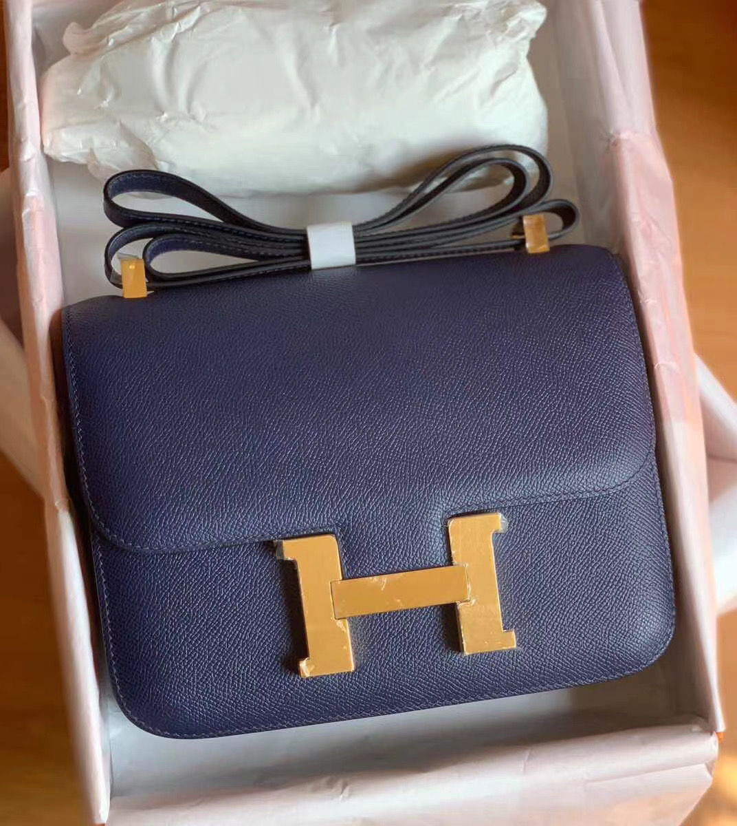 Hermes Navy Blue Atoll Epsom Constance 24cm - Replica Bags and Shoes ...