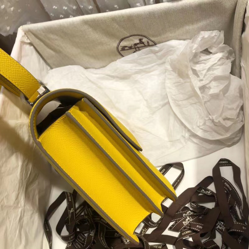 Hermes Yellow Atoll Epsom Constance 24cm - Image 5