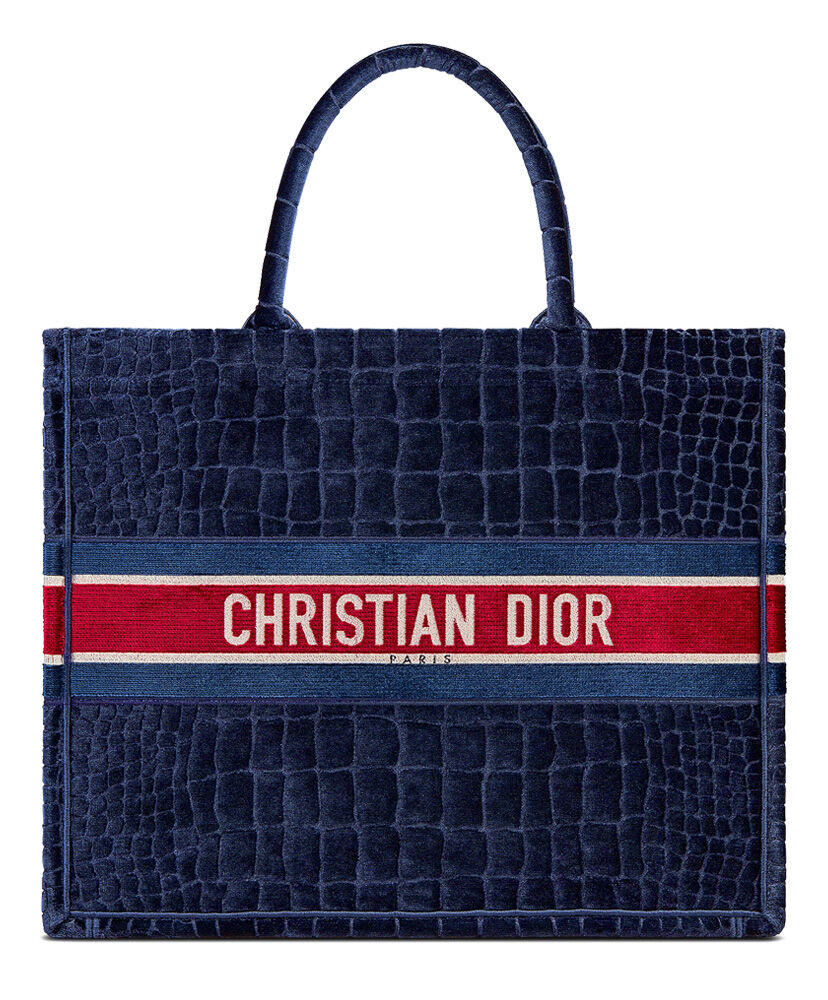 Christian Dior Book Tote Crocodile Velvet Dark Blue - Replica Bags and ...