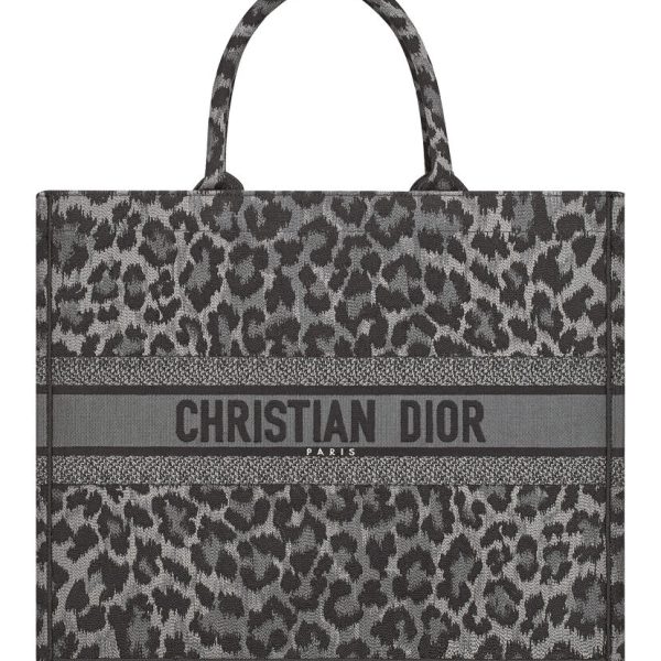 Christian Dior Book Tote Mizza Embroidery Gray