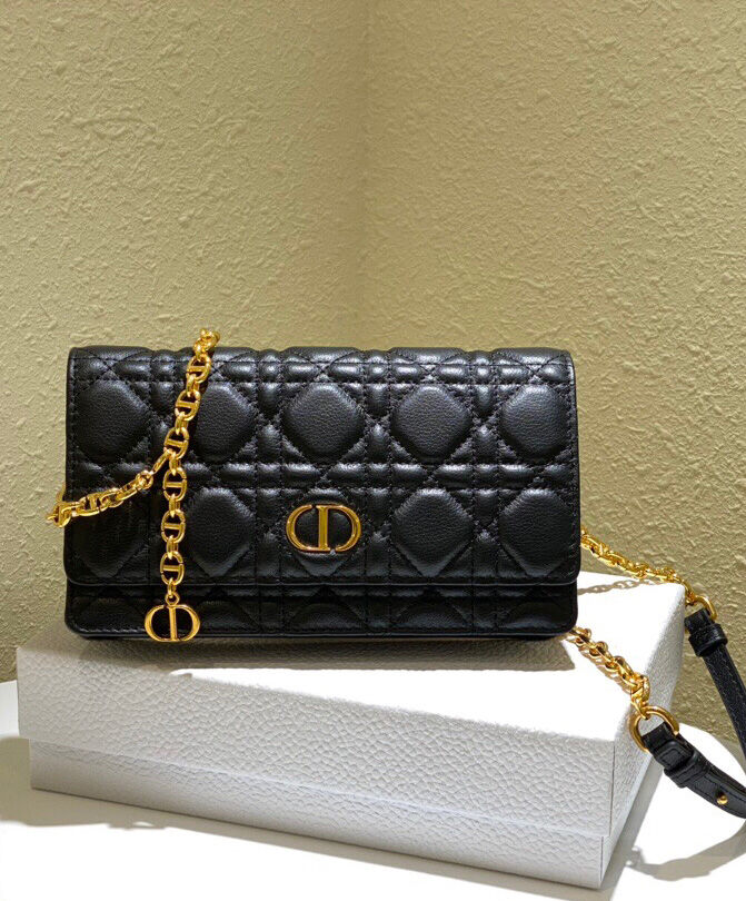 Christian Dior Caro Belt Pouch With Chain - AlimorLuxury