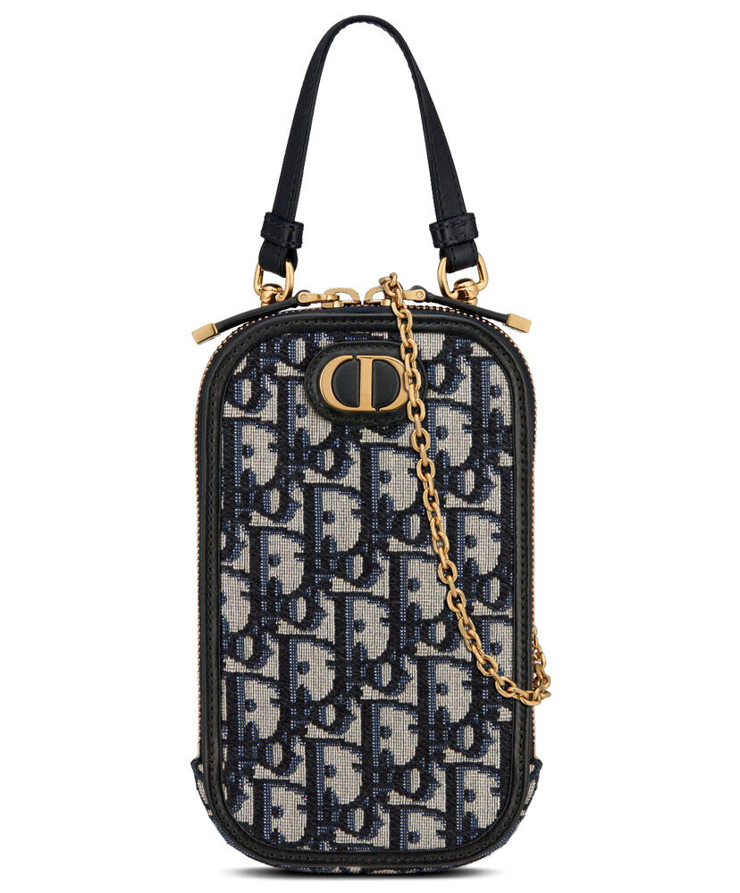 Christian Dior 30 Montaigne Phone Holder Dark Blue Replica Bags and
