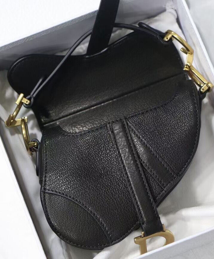 Christian Dior Micro Saddle Bag Black - AlimorLuxury