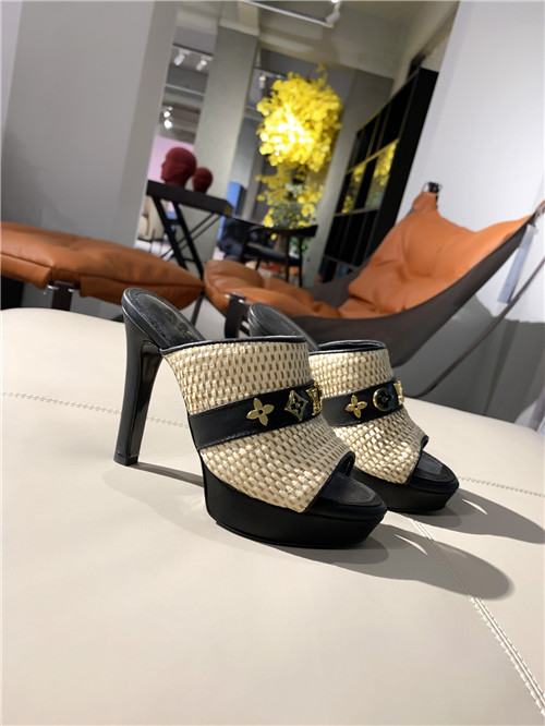 lv high heel slippers womens