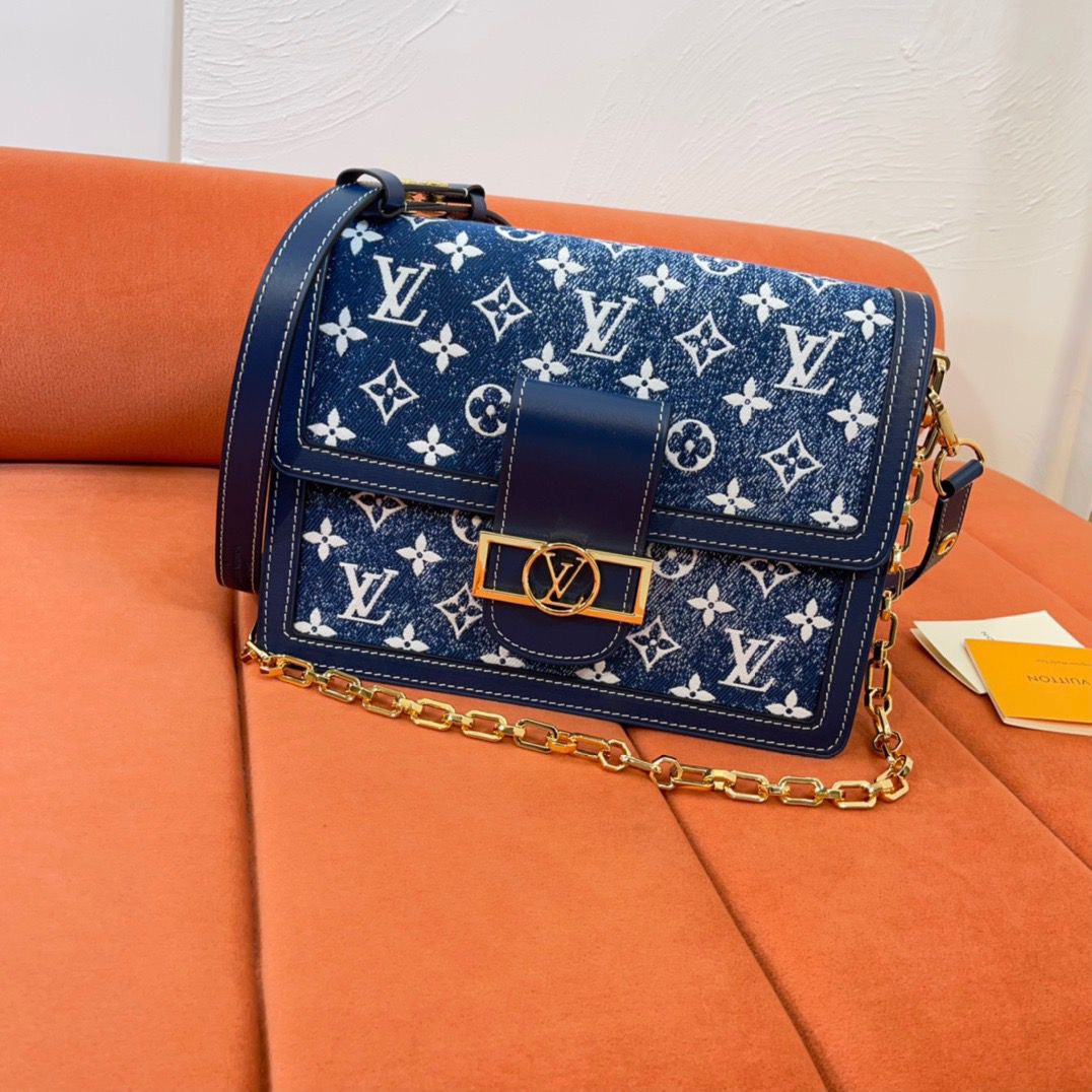 LOUIS VUITTON DAUPHINE DENIM GOLD CHAIN - Replica Bags and Shoes online  Store - AlimorLuxury