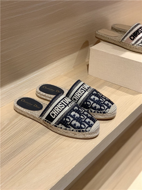 dior embroidered slippers womens