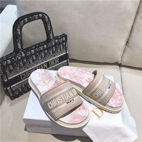 dior embroidered slippers