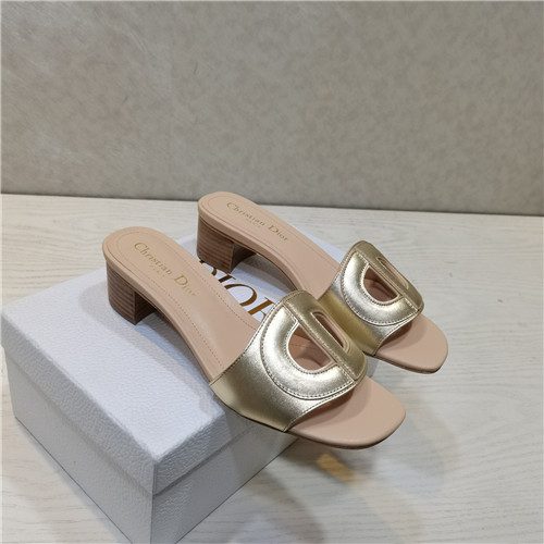 dior CD letters rhinestone slippers