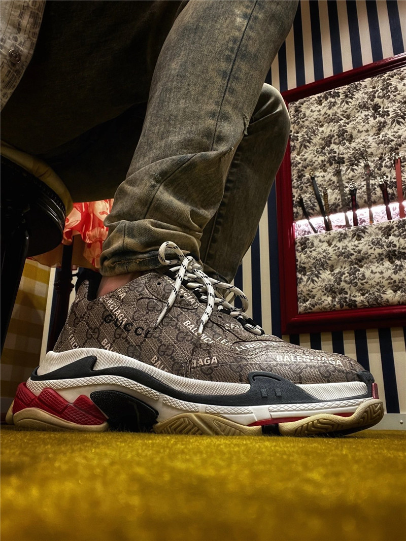 gucci x balenciaga the hacker project triple s beige sneakers - Image 4