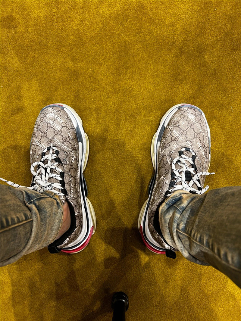 gucci x balenciaga the hacker project triple s beige sneakers - Image 7