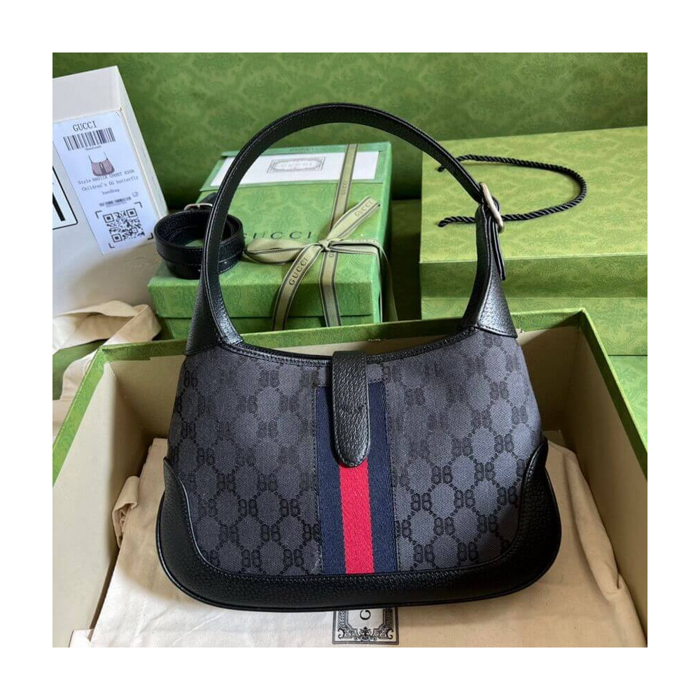 Gucci x Balenciaga Jackie 1961 Small Hobo Bag Black 680118 Replica