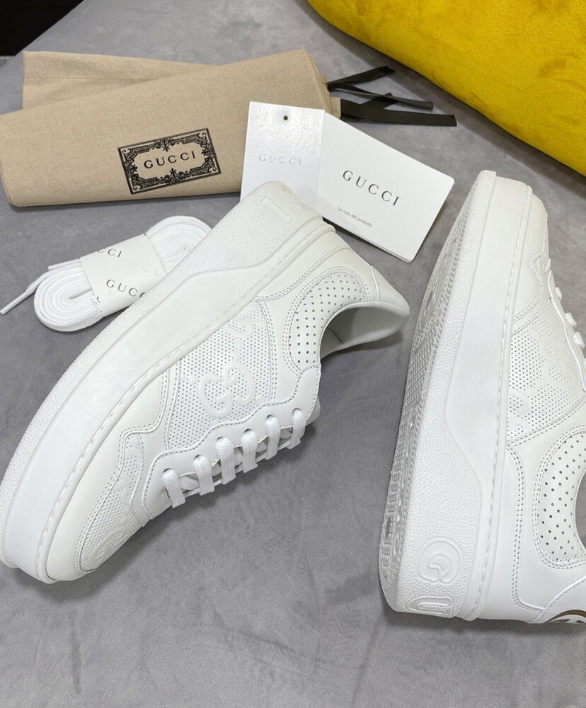 Gucci Unisex GG Embossed Sneaker White - Image 10