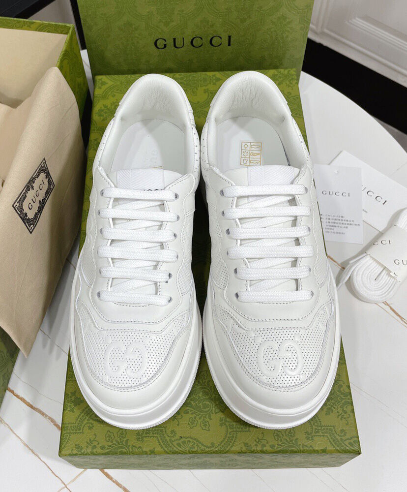 Gucci Unisex GG Embossed Sneaker White - Image 2