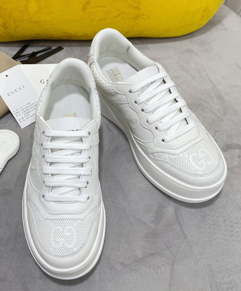 Gucci Unisex GG Embossed Sneaker White - Image 3