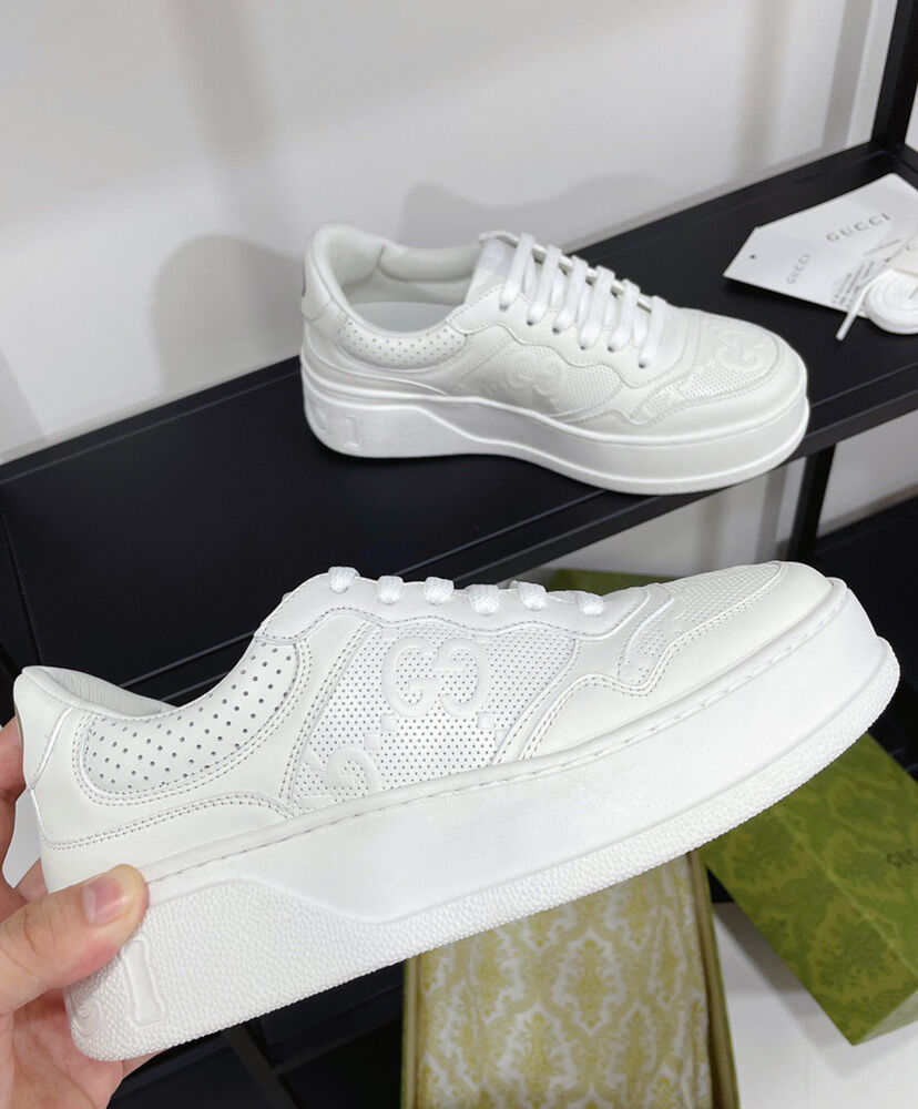 Gucci Unisex GG Embossed Sneaker White - Image 5
