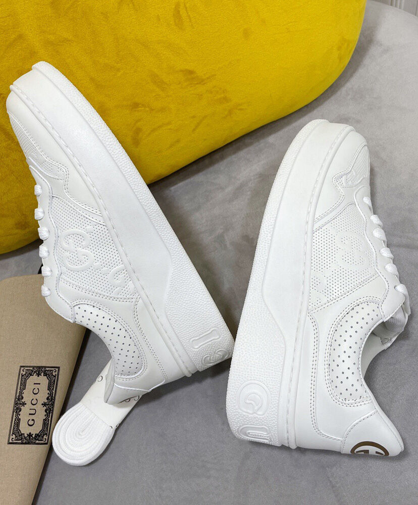 Gucci Unisex GG Embossed Sneaker White - Image 7