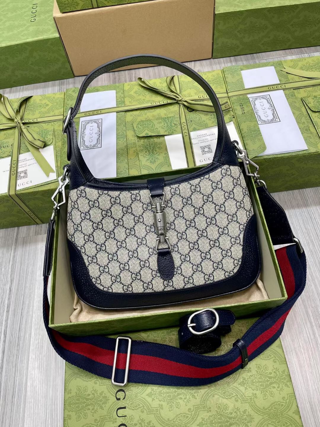 Gucci Jackie 1961 GG678843 Dark Blue - Replica Bags and Shoes online ...