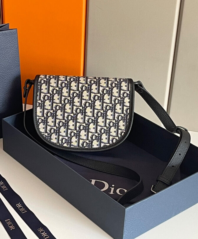Christian Dior Gallop Messenger Bag Dark Blue - AlimorLuxury