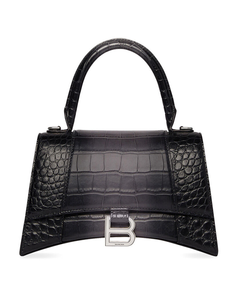 Balenciaga Hourglass Small Embossed Bag Black - Replica Bags and Shoes ...