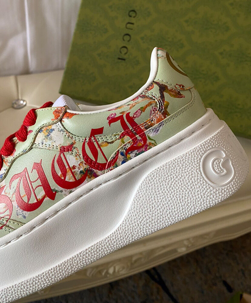 Gucci Unisex Floral 'Soave' Sneaker - Image 9