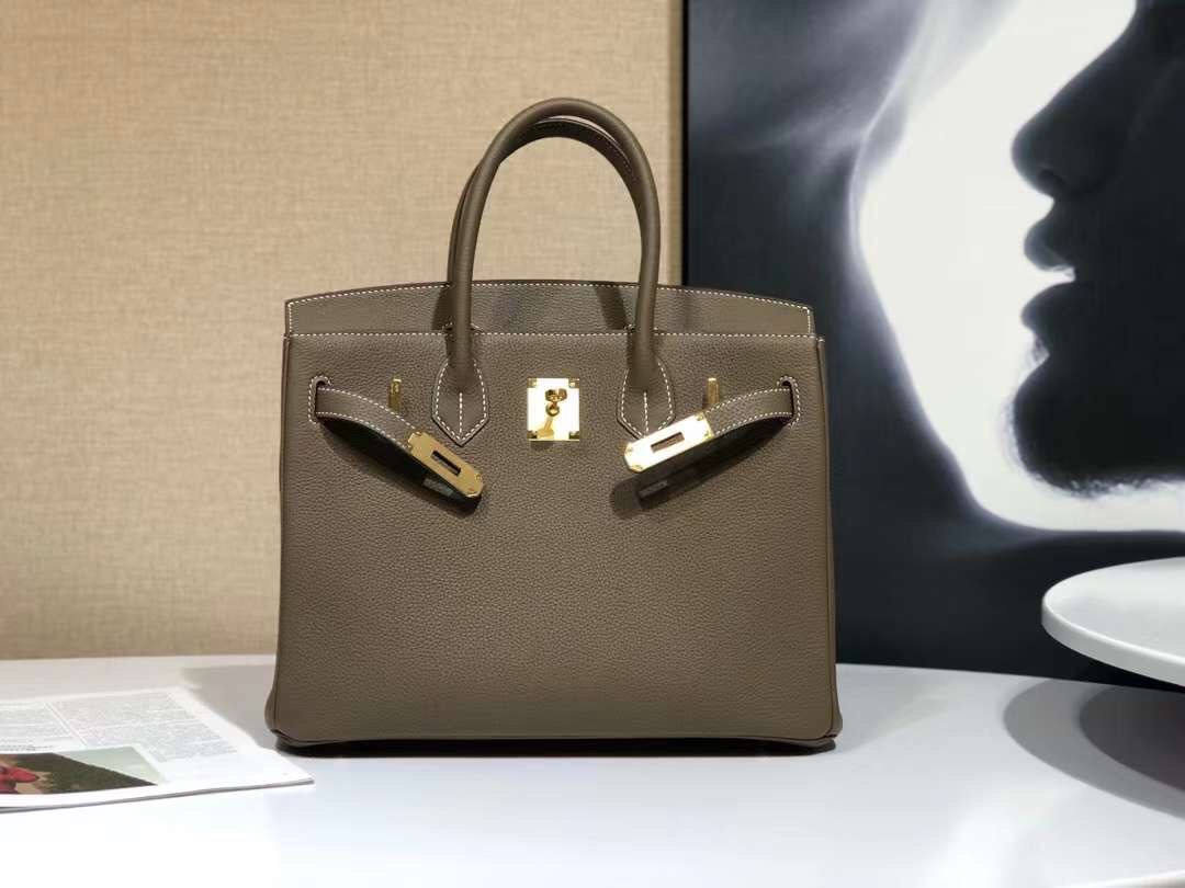 Hermes Birkin 30cm Dark Gray Swift Leather Gold Hardware - Replica Bags ...